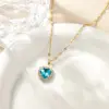 Wholesale Jewelry Simple Style Classic Style Heart Shape Copper Rhinestones K Gold Plated Vacuum Plating Inlay Stupid Chain Pendant Necklace