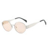 Wholesale 2024 Cross-Border New Oval Sunglasses Amazon Hot Lenses Small Round Metal Fashion Sunglasses for Men and Women