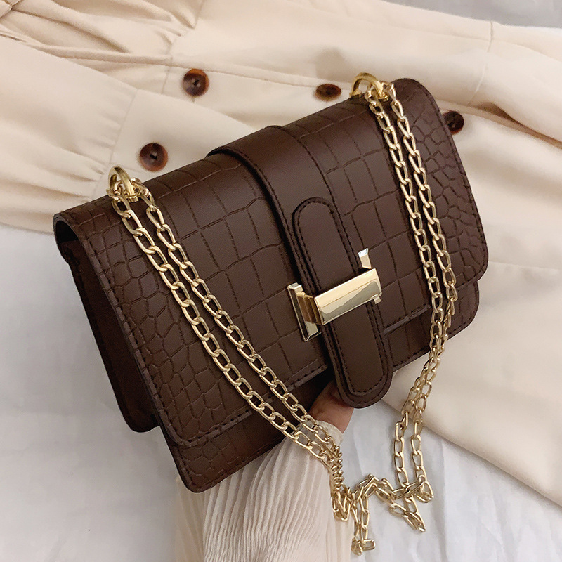 Wholesale Bag Stone Pattern Crossbod Solid Color Small Square Bag