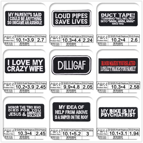 Wholesale Embroidered cloth stickers wholesale hat aessories clothing aessories stickers long English letters patch manufacturers direct st