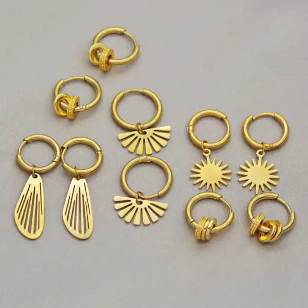 PVD Coated 18K Gold Real Gold Plated Star 304 Stainless Steel Fashion Waterproof Non Tarnish Surgical Steel Earrings