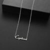 Wholesale European and American Cross-Border Stainless Steel Twelve Constellations English Jewelry Accessories New Women's Simple Single Stacking Necklace