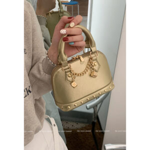 Wholesale Niche design high-end handbag small bag 2025 new champagne gold shell bag fashion shoulder diagonal bag