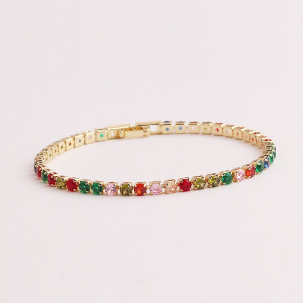 Wholesale European and American Fashion Simple Personality Bracelet Cross-border New Color Zircon Bracelet Internet Celebrity Temperament Design Feeling Bracelet