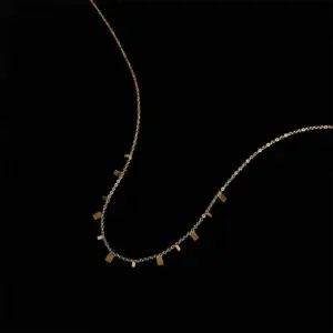 [H423] Rectangular Necklace / Gold