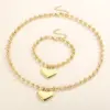 304 Stainless Steel Heart Shape PVD Coated 18K Real Gold Plated Casual Vacation Waterproof Non Tarnish Plating Bracelets Necklace