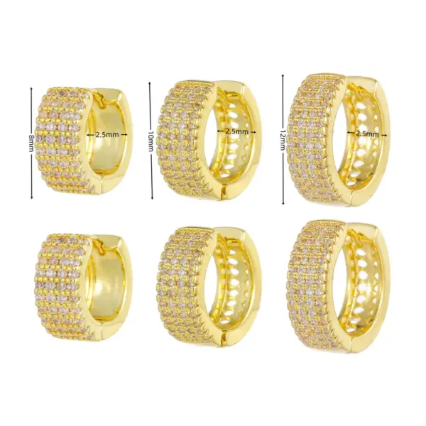 Wholesale 1 Piece Simple Style Round Plating Inlay Brass Zircon 18k Gold Plated Silver Plated Earrings