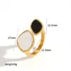 Wholesale PVD Coated Real Gold Plated 18K Gold Conch 304 Stainless Steel Vacation Classic Style Waterproof Non Tarnish Rings