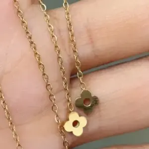【XKE0367】Round Four-Leaf Clover Ear Thread / Gold