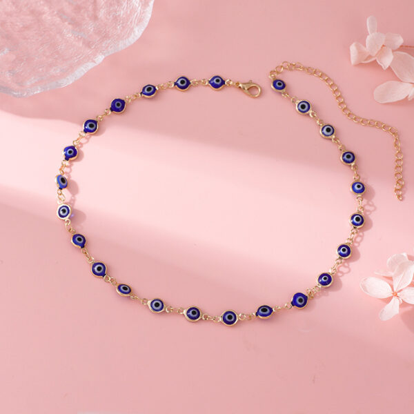 Wholesale European and American Cross-border Jewelry Devil's Eye Necklace Women's Fashion Light Luxury Niche Personality High-end Necklace Chain
