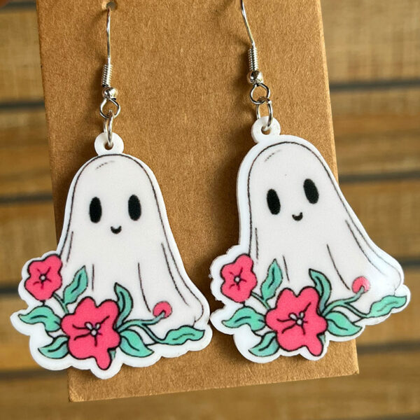 Wholesale Halloween Cute Pumpkin Ghost Acrylic Earrings