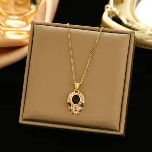 380 Snake Head Necklace-Gold