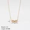 Wholesale PVD Coated 18K Gold Platinum Real Plated Infinity 304 Stainless Steel Casual Simple Style Waterproof Non Tarnish Pendant Necklace