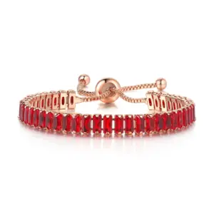 Rose Gold + Redstone 2.5 * 5mm Bracelet