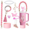 Wholesale Pendant Bracelet Keychain Resin Butterfly Straw Dust Cover