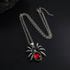 Wholesale Gothic Dark Spider Pendant Necklace Ins European and American Style Distinctive Long Spider Clavicle Chain Halloween Woolen Chain