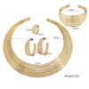 Wholesale exrt explosions fashion striped metal collar necklace four-piece bracelet ring earring collar