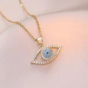 X2764 Golden Devil's Eye Rotating Necklace