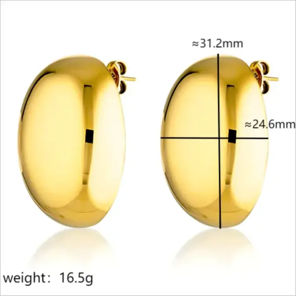 Wholesale 1 Pair Simple Style Classic Style Oval Plating 304 Stainless Steel Stainless Steel Earrings