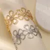 304 Stainless Steel Flower PVD Coated Stone-Free Real Gold Plated Retro Classic Style Waterproof Non Tarnish Plating Bangle