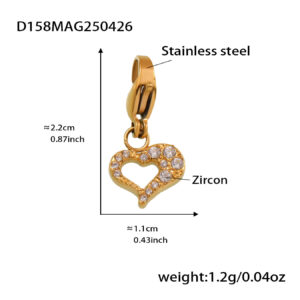 D158-gold love zircon pendant