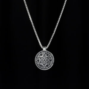 8231#Six-pointed star round necklace