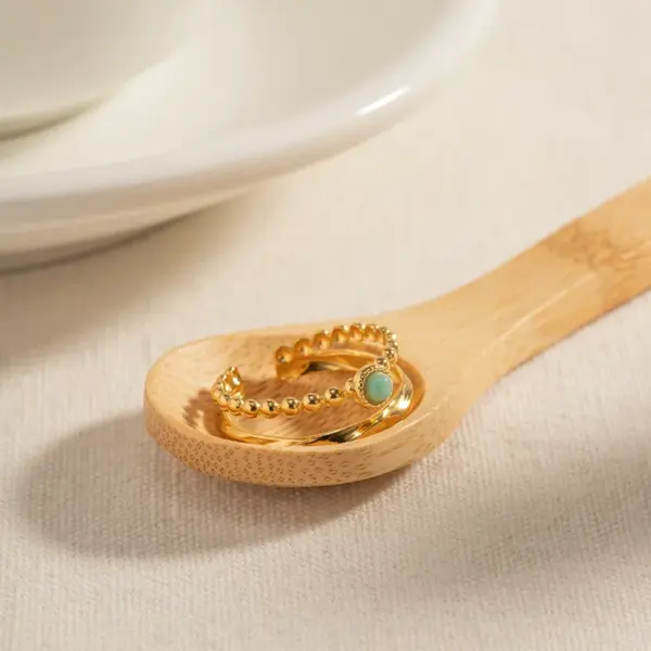 PVD Coated Real Gold Plated 18K Gold Geometric 304 Stainless Steel IG Style Modern Style Waterproof Non Tarnish Open Rings