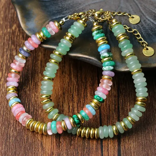 Wholesale Vacation Round Stone Hematite Waterproof Non Tarnish Beaded Women's Bracelets