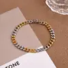 Wholesale Casual Vacation Color Block 304 Stainless Steel 18K Gold Plated Cuban Link Chain Curb Chain Handmade Chain Bracelets In Bulk