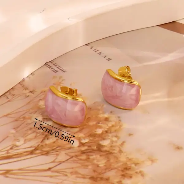 Wholesale 1 Pair Simple Style C Shape Round 304 Stainless Steel 18K Gold Plated Earrings Ear Studs