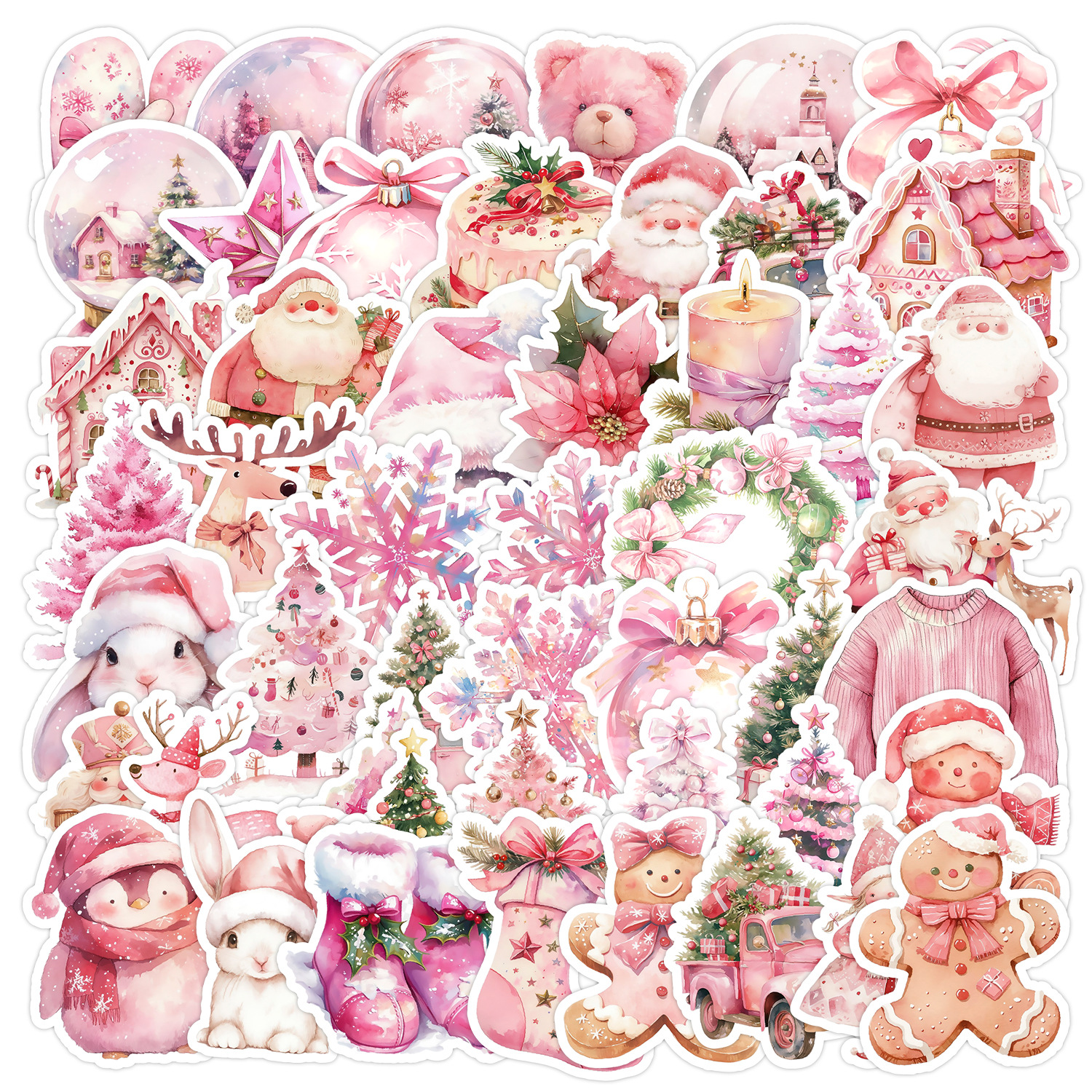Wholesale 50 pink Christmas graiti stickers