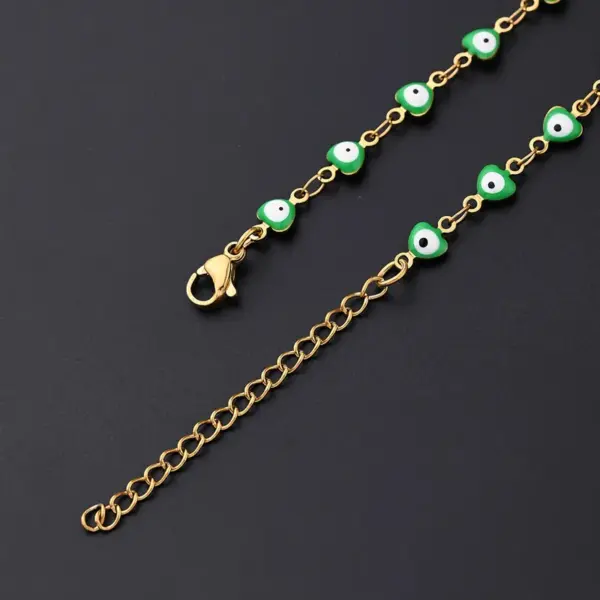 Wholesale Ethnic Style Classic Style Artistic Devil's Eye Heart Shape Simple 304 Stainless Steel 18K Gold Plated Bracelets In Bulk