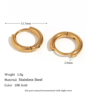 Classic Solid Ear Ring-Gold-12mm