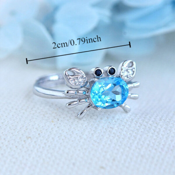 Wholesale Cross-border jewelry crab ring women's opening adjustable cute cartoon jewelry niche design marine animal ring