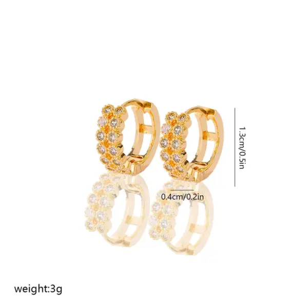 Wholesale 1 Pair IG Style Simple Style Round Heart Shape Inlay Copper Zircon Earrings