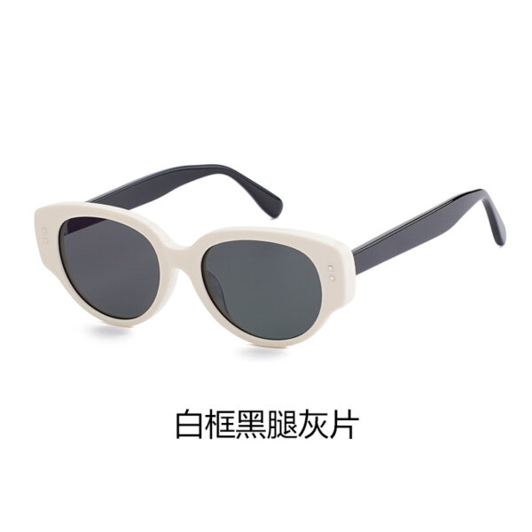 Wholesale Fashion Retro White Cat's Eye Sunglasses Women High-end Sense 6010 HD Nylon Sunscreen Women Sunglasses