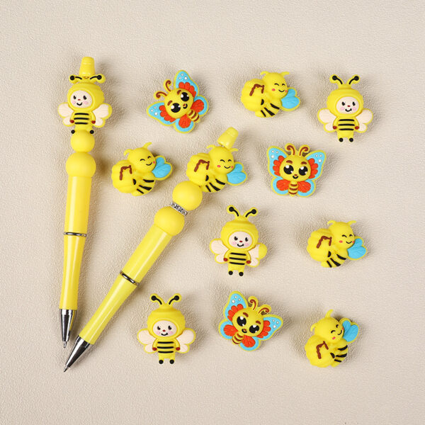 Wholesale Cartoon Bee Silicone Beads