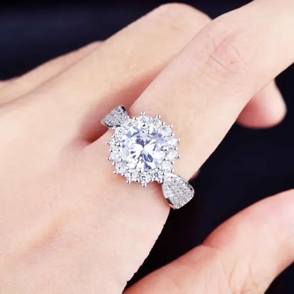 Wholesale Jewelry Simple Style Flower Copper Artificial Gemstones Diamond