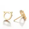 Wholesale PVD Coated 18K Gold Real Gold Plated Animal 304 Stainless Steel Simple Style Waterproof Non Tarnish Ear Studs