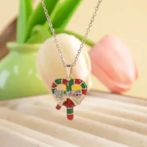 Xl2748 Christmas Love Candy Necklace / Silver