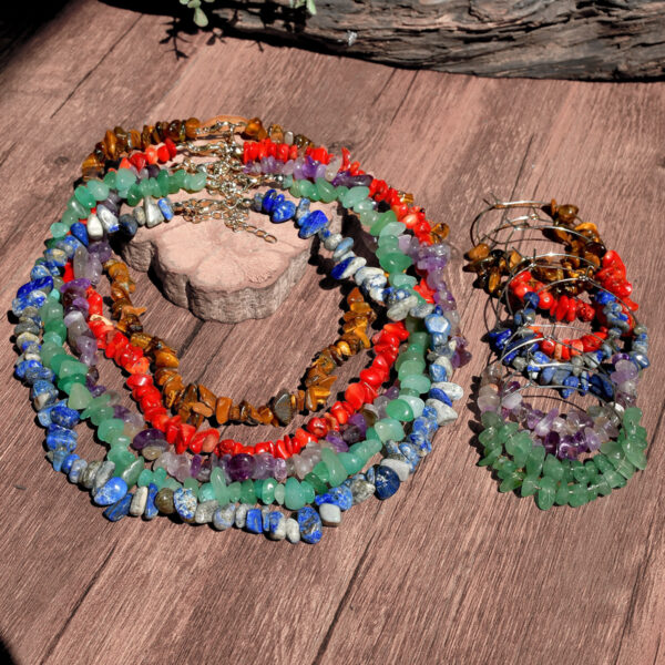 Wholesale Vacation style colorful gravel necklace