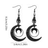 Wholesale Punk dark stitching crescent pendant earrings