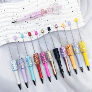 Wholesale DIY Sun Moon Star Beaded Pen Multicolor Sequin Ins Small Star Beaded Ballpoint Pen Handmade Patch Rotating Cute Pen