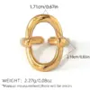 oly-2c0ea3eae54ed82575d9eb3fecf6d694 Wholesale PVD Coated Real Gold Plated 18K Gold Geometric 304 Stainless Steel Casual Simple Style Waterproof Non Tarnish Adjustable Ring