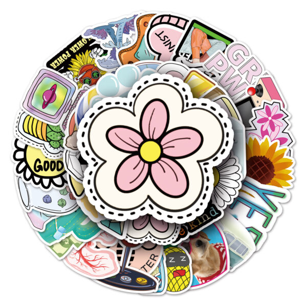 Wholesale 50 graffiti cartoon VSCO style fresh luggage tablet computer piano waterproof stickers car decorative stickers