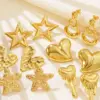 Wholesale 1 Pair Retro Simple Style Heart Shape Flower Sector 304 Stainless Steel Ear Studs