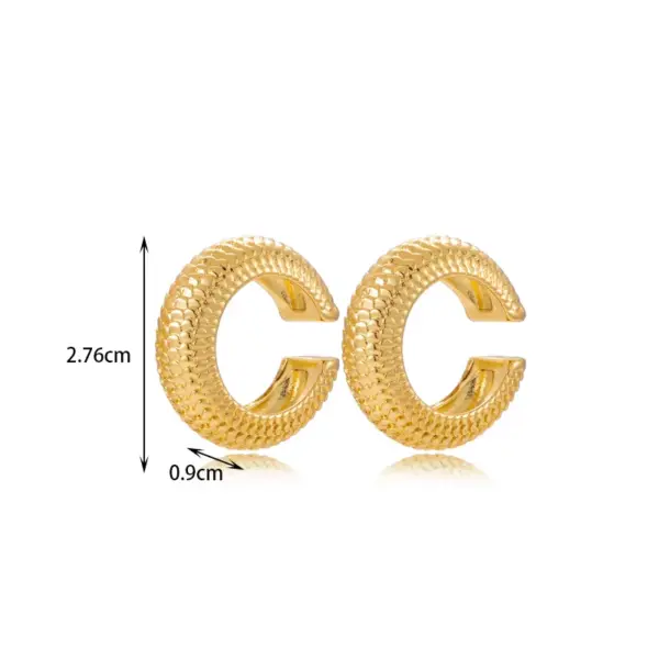 Wholesale 1 Pair Vintage Style French Style Simple Style C Shape Copper Earrings