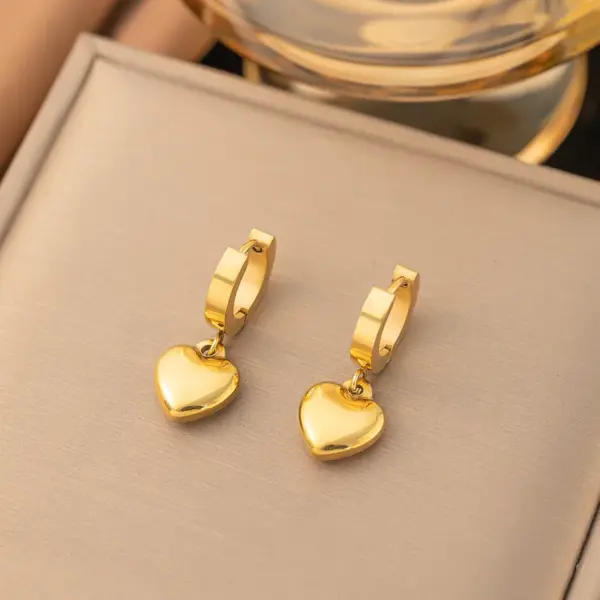 Wholesale Jewelry Elegant Classic Style Heart Shape 304 Stainless Steel Bracelets Earrings Necklace