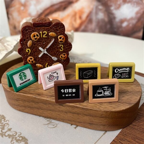 Wholesale Miniature replica coffee shop sign, sculptible decoration, DIY dollhouse ornament