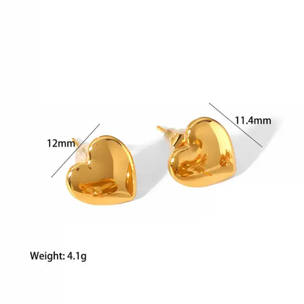 Wholesale 1 Pair Simple Style Heart Shape Plating Stainless Steel Drop Earrings Ear Studs